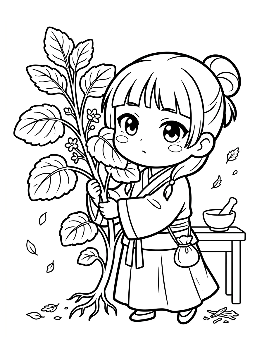 Desenhos de Maomao Apotecária para colorir 15