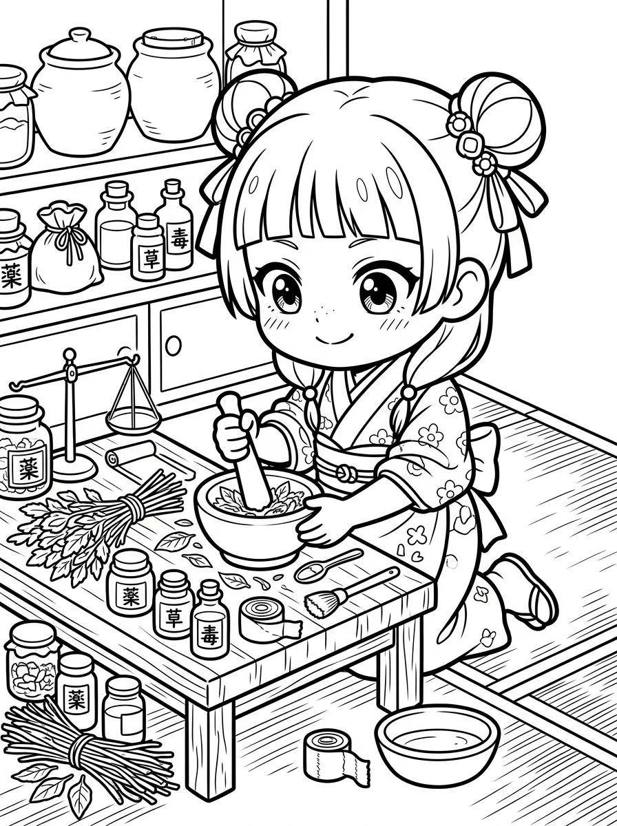 Desenhos de Maomao Apotecária para colorir 21