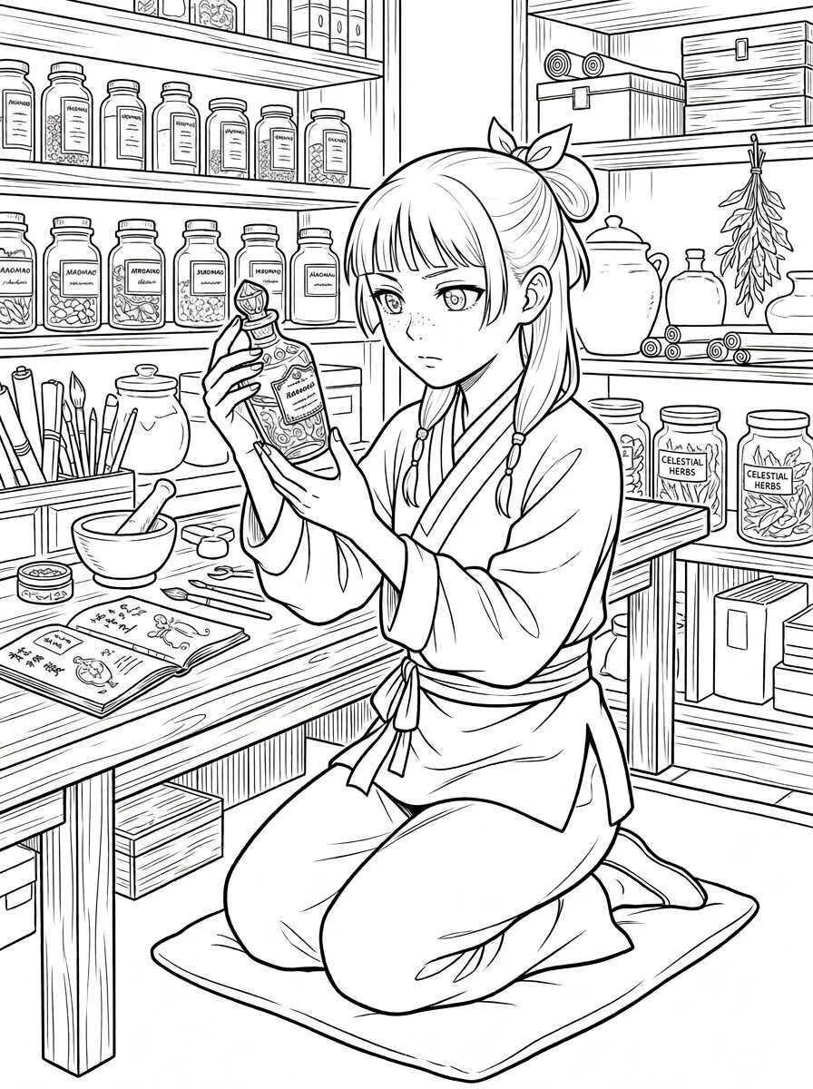 Desenhos de Maomao Apotecária para colorir 54