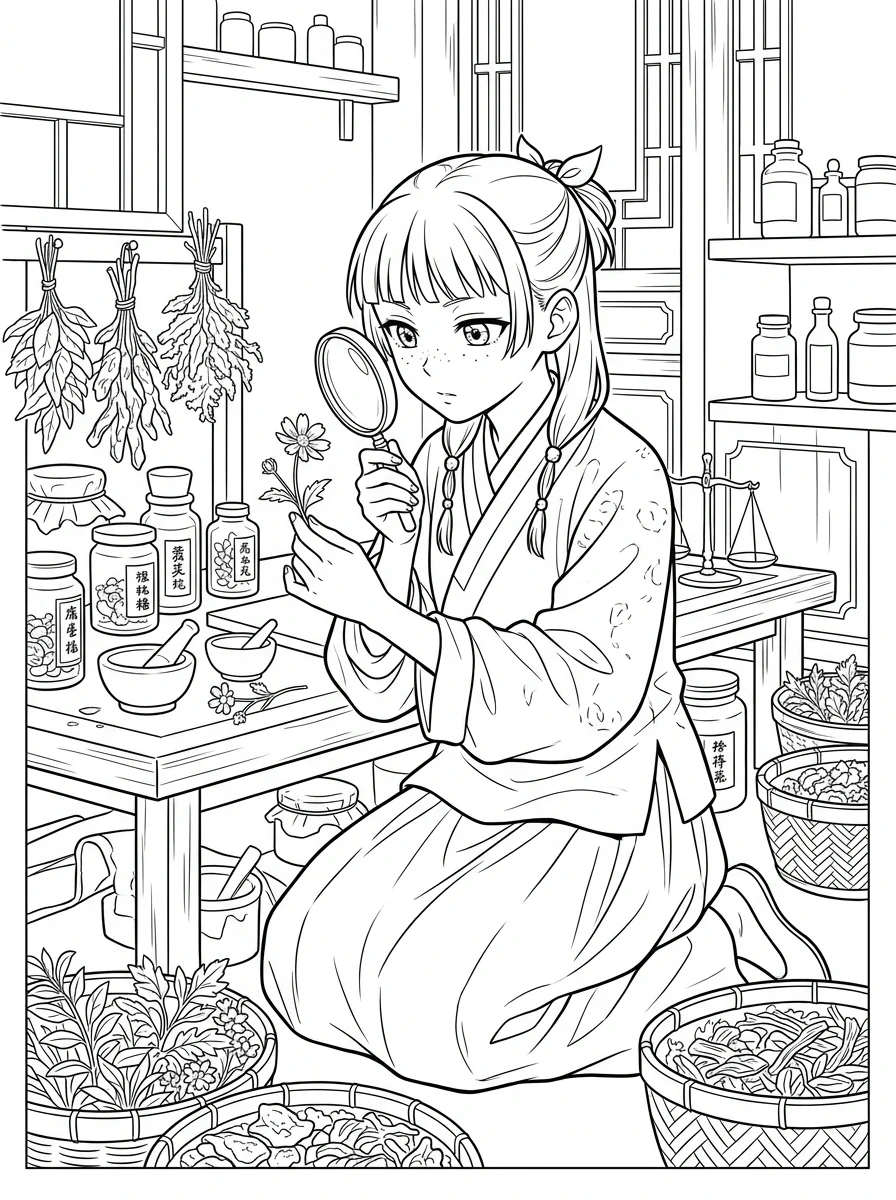 Desenhos de Maomao Apotecária para colorir 55