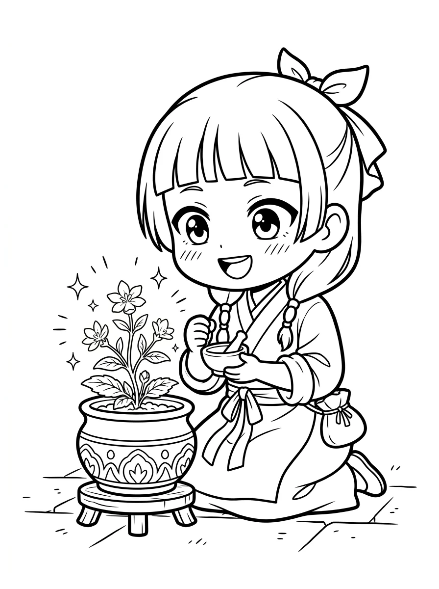 Desenhos de Maomao Apotecária para colorir 56