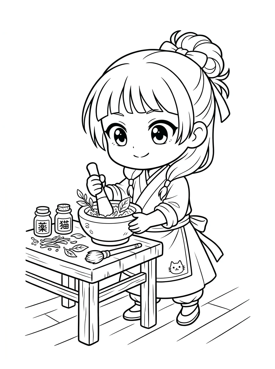Desenhos de Maomao Apotecária para colorir 72