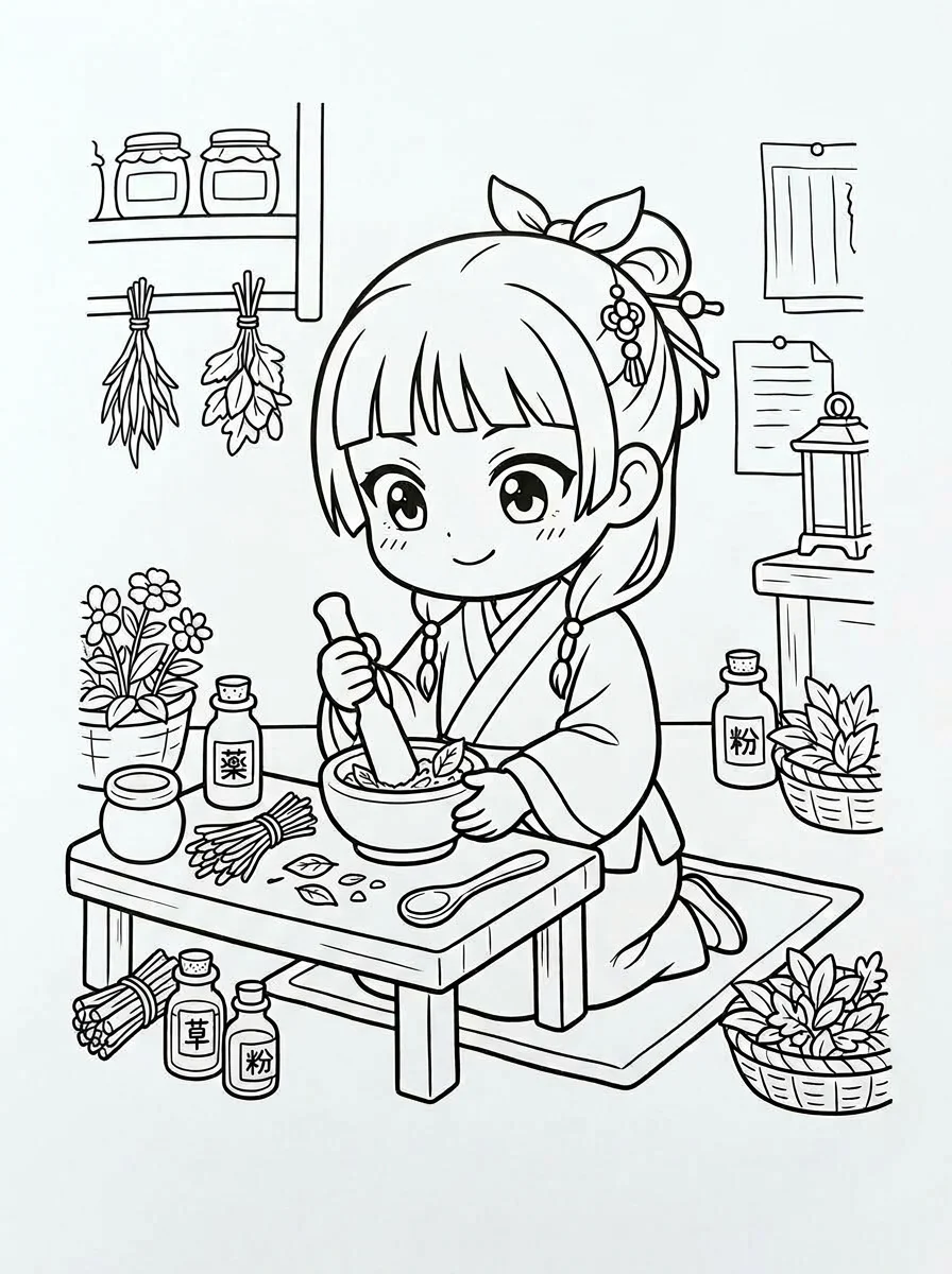 Desenhos de Maomao Apotecária para colorir 73