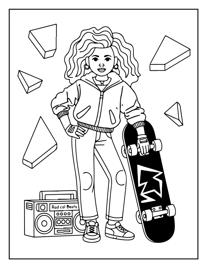 Desenhos de Moda Anos 80 para colorir 13