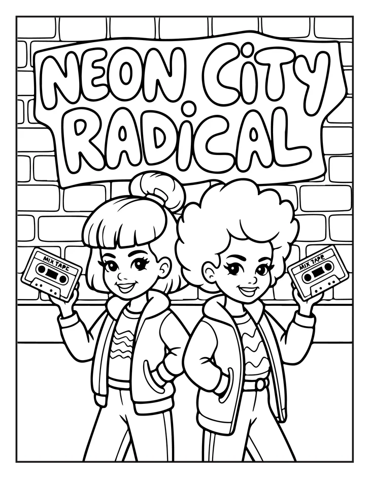 Desenhos de Moda Anos 80 para colorir 17
