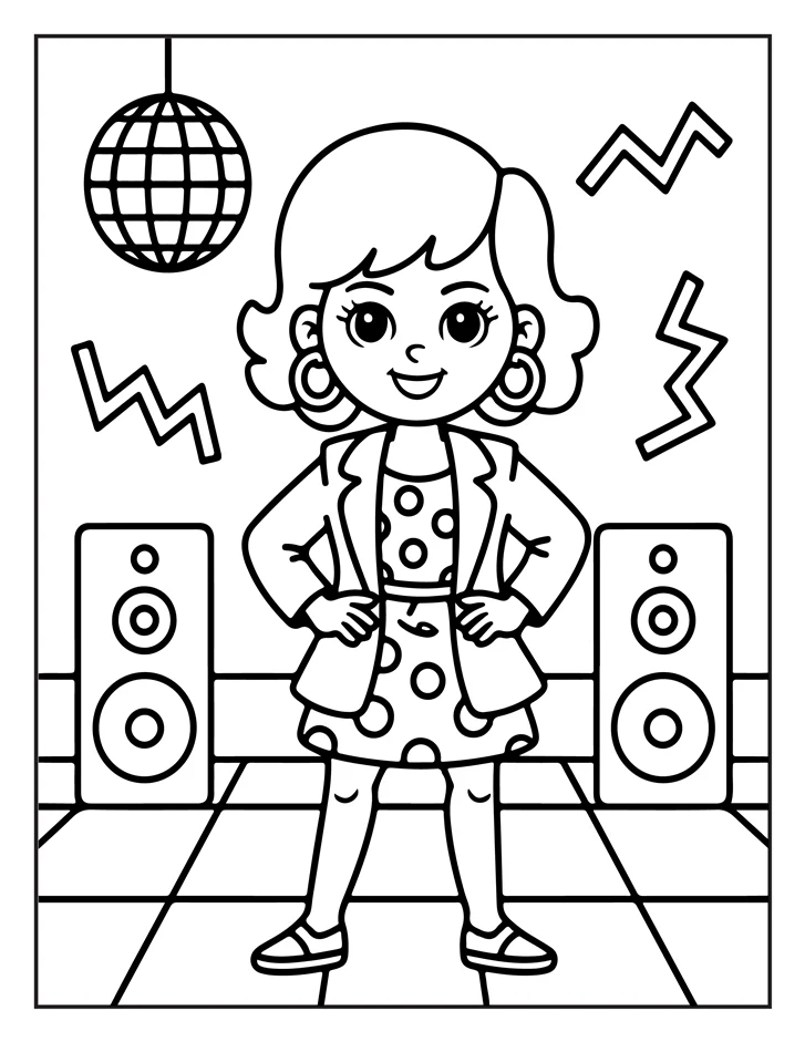 Desenhos de Moda Anos 80 para colorir 18