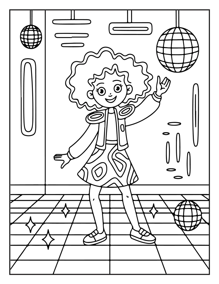 Desenhos de Moda Anos 80 para colorir 20