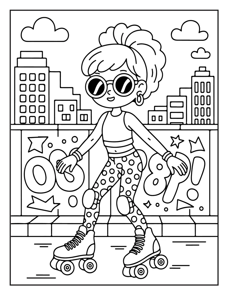 Desenhos de Moda Anos 80 para colorir 21