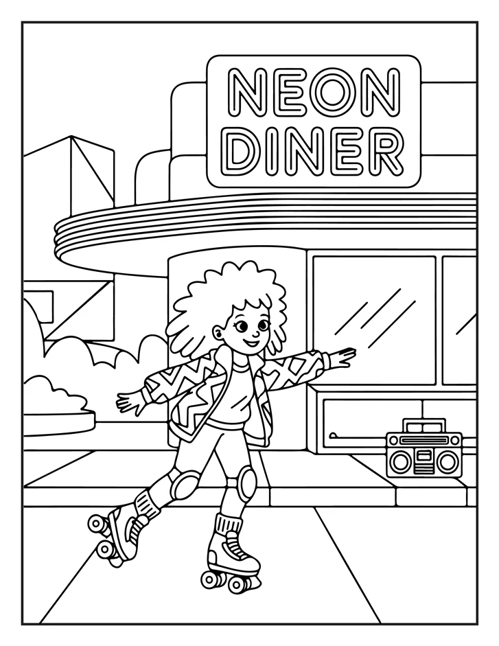 Desenhos de Moda Anos 80 para colorir 23