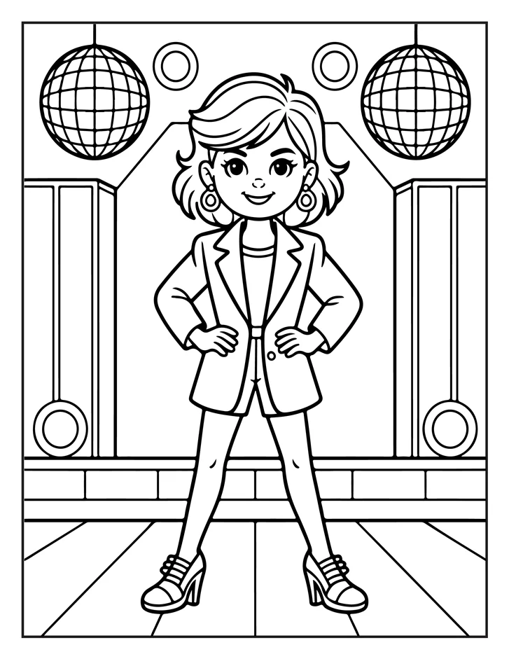 Desenhos de Moda Anos 80 para colorir 24