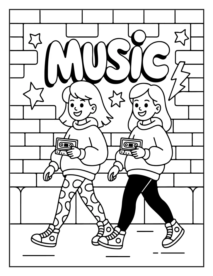 Desenhos de Moda Anos 80 para colorir 26
