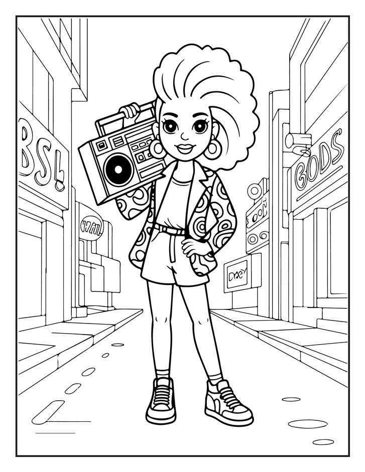 Desenhos de Moda Anos 80 para colorir 28