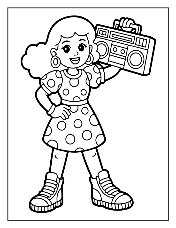 Desenhos de Moda Anos 80 para colorir 32