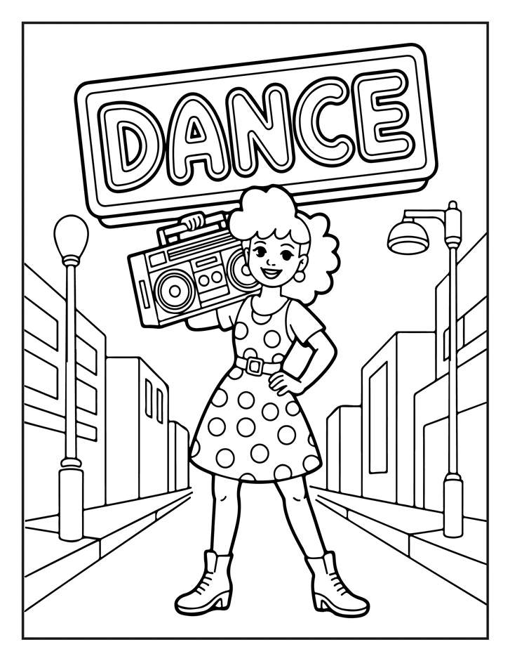 Desenhos de Moda Anos 80 para colorir 33