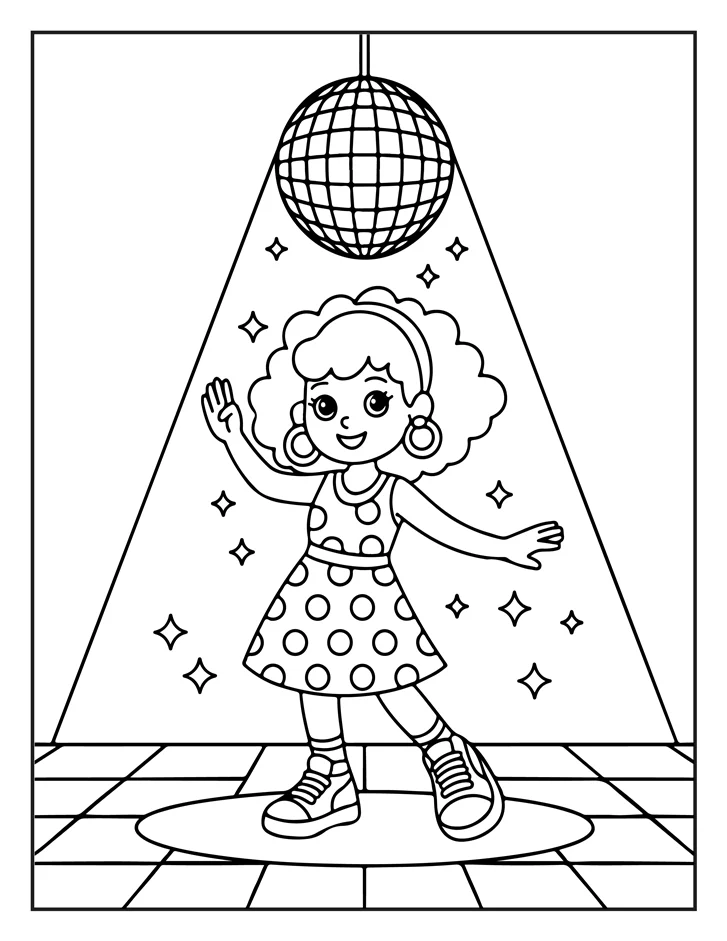 Desenhos de Moda Anos 80 para colorir 5