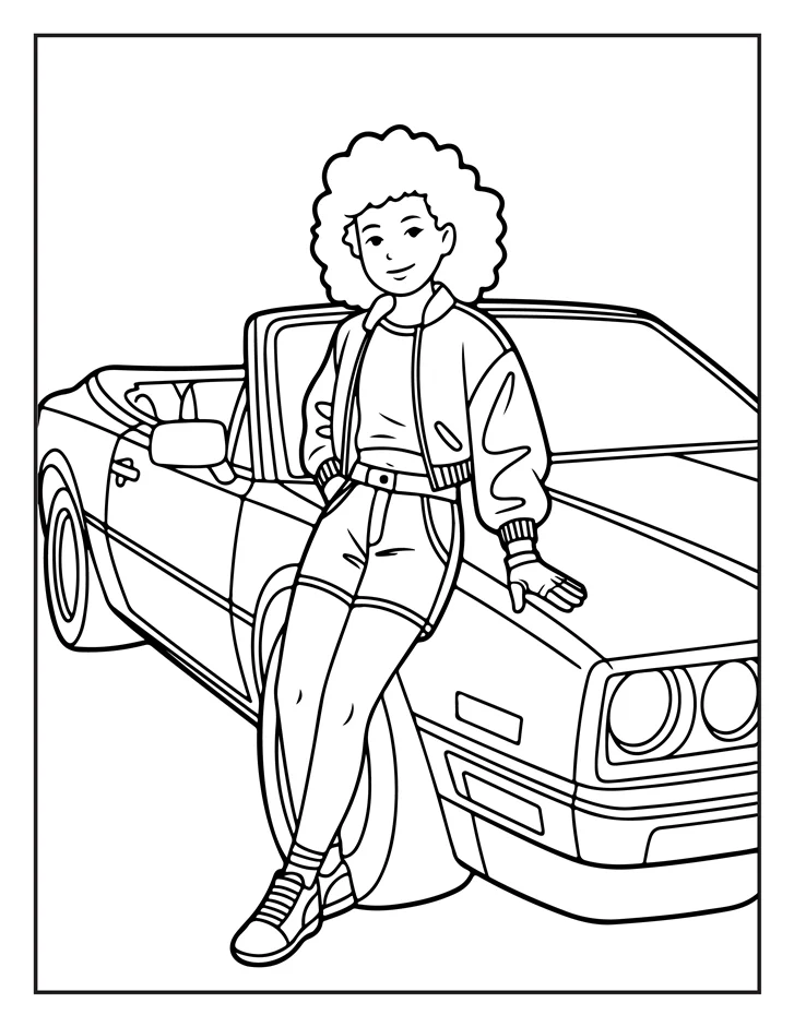 Desenhos de Moda Anos 80 para colorir 6