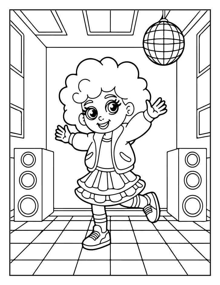 Desenhos de Moda Anos 80 para colorir 7