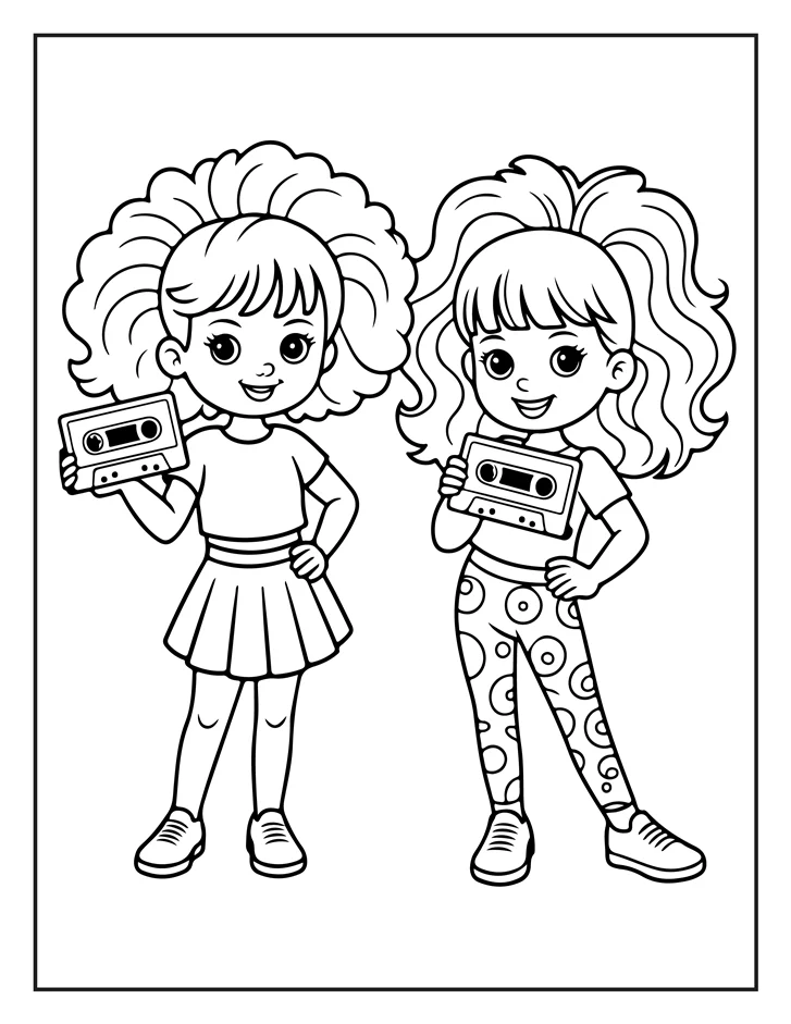Desenhos de Moda Anos 80 para colorir 8