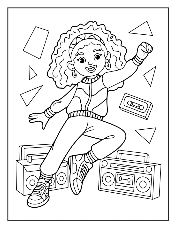 Desenhos de Moda Anos 80 para colorir 9
