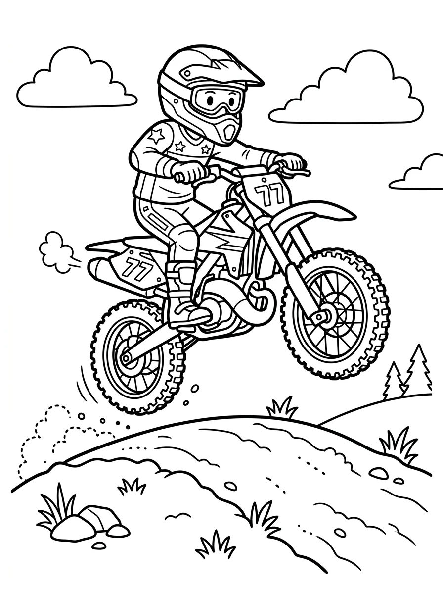 Desenhos de Motocross para colorir 45