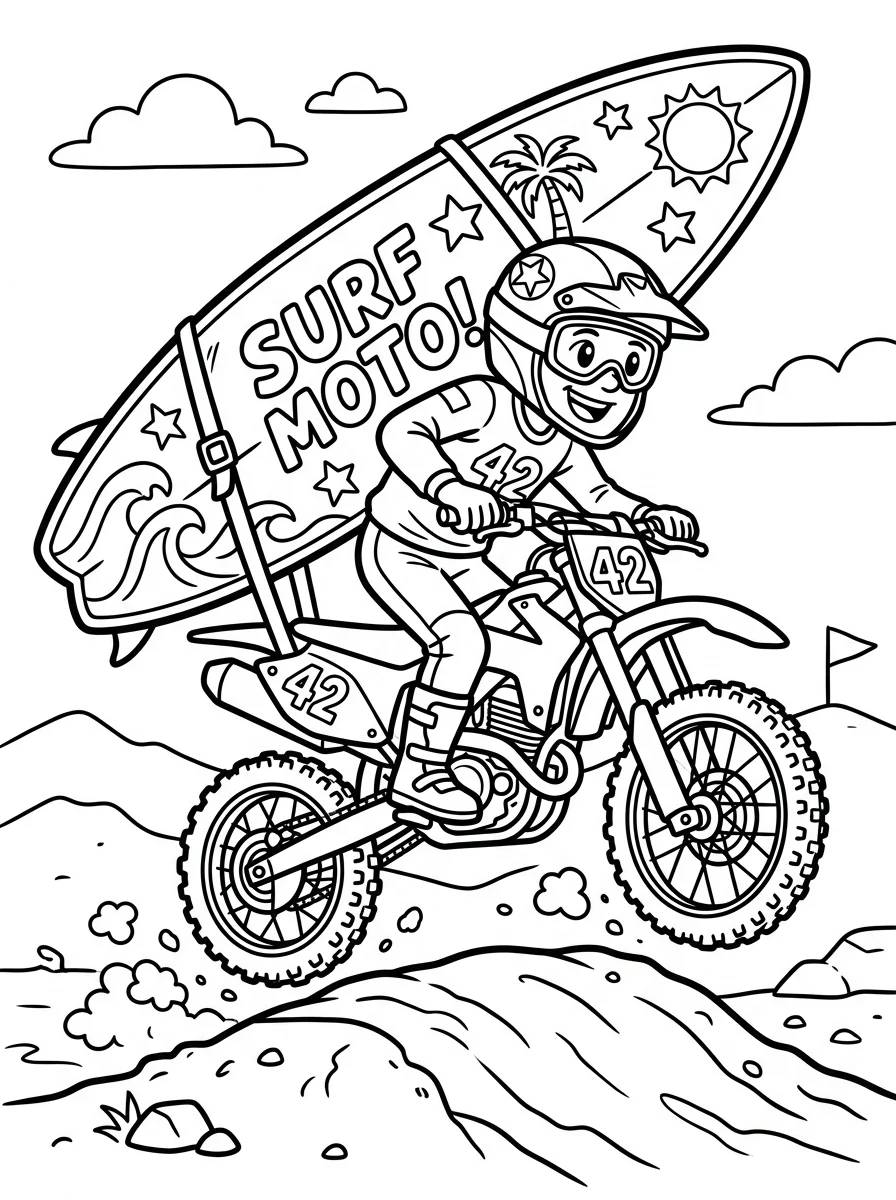 Desenhos de Motocross para colorir 65