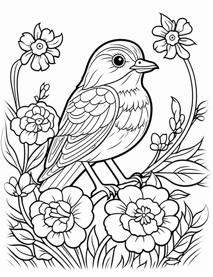 Desenhos de Pássaros para colorir 1