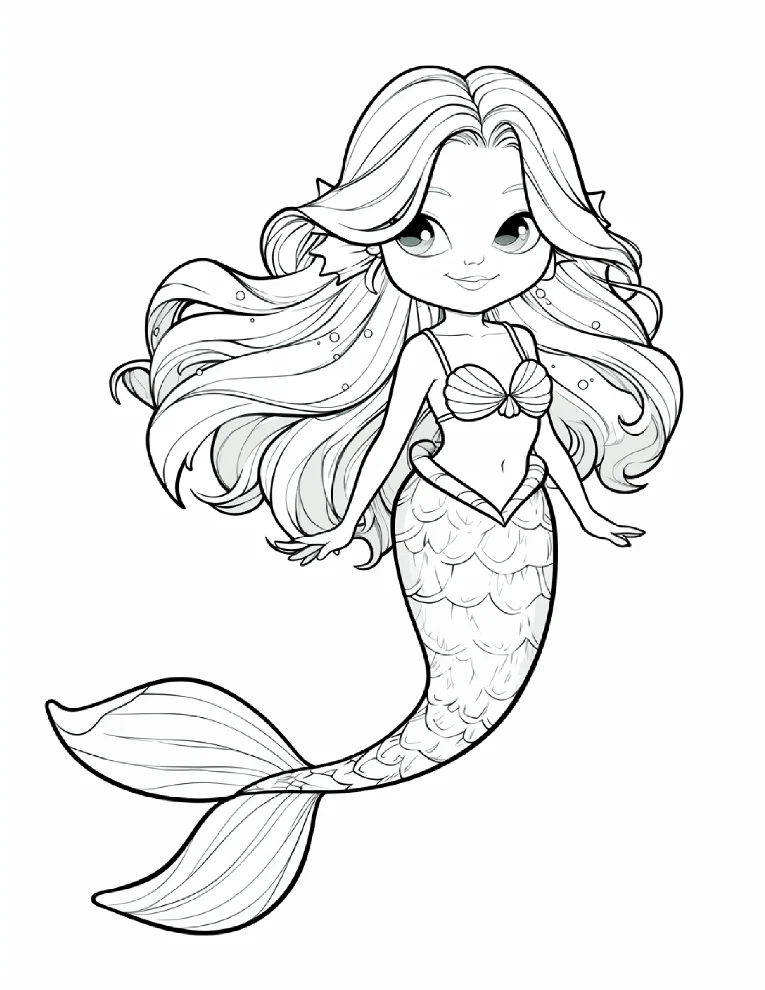 Desenhos de Sereia para colorir 1