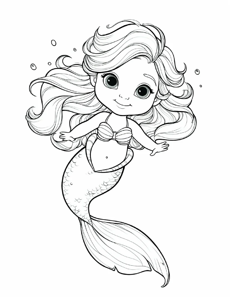 Desenhos de Sereia para colorir 10