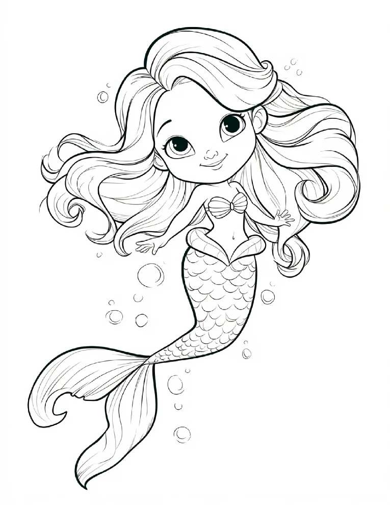 Desenhos de Sereia para colorir 11