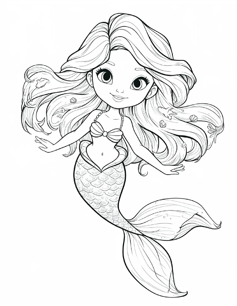 Desenhos de Sereia para colorir 14