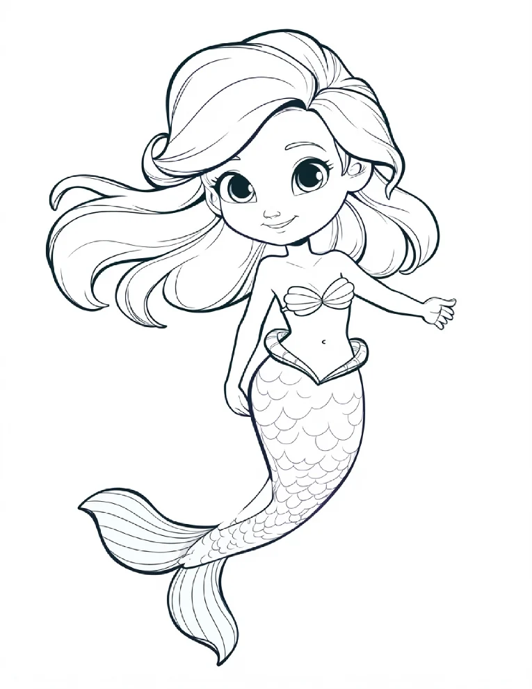 Desenhos de Sereia para colorir 2