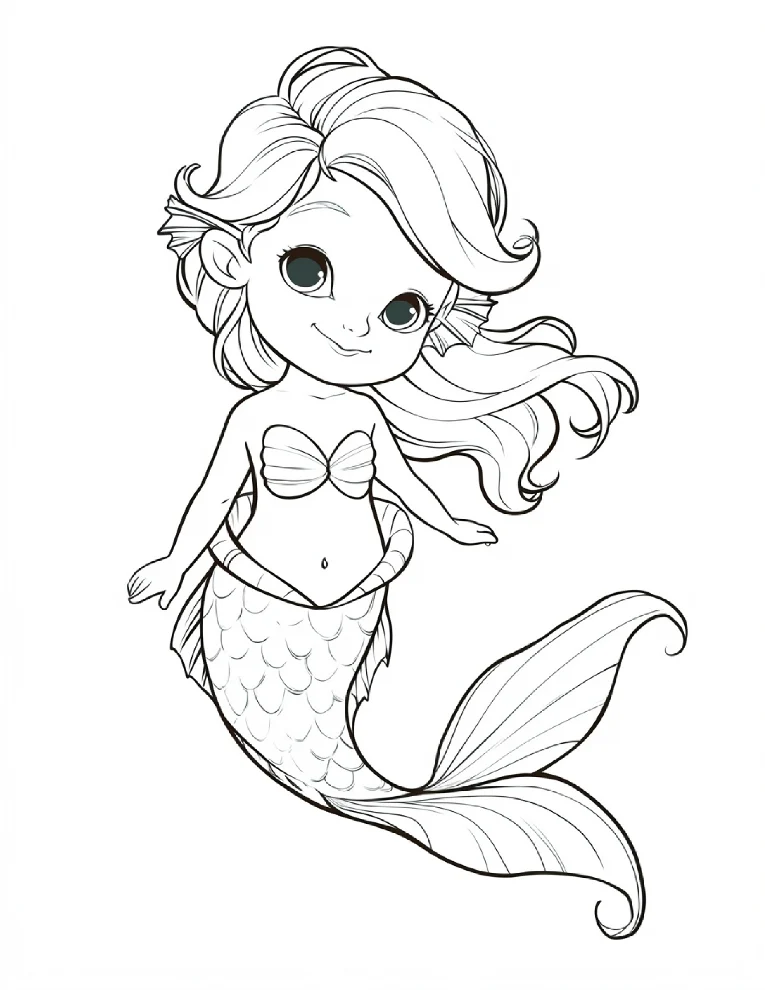 Desenhos de Sereia para colorir 24