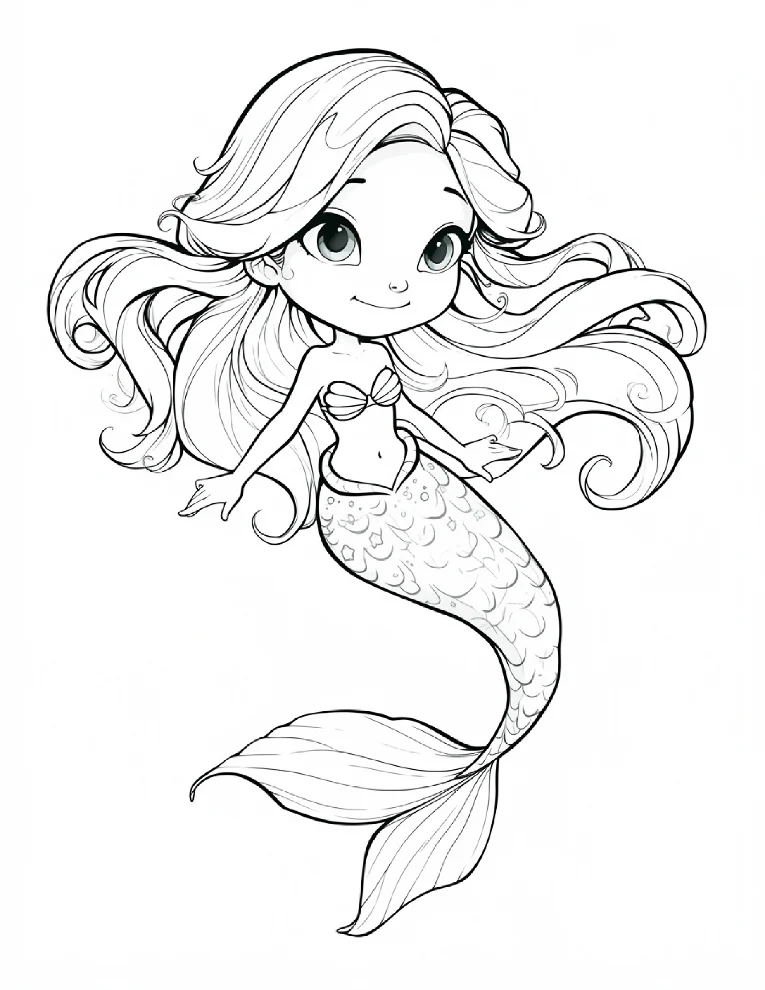 Desenhos de Sereia para colorir 3