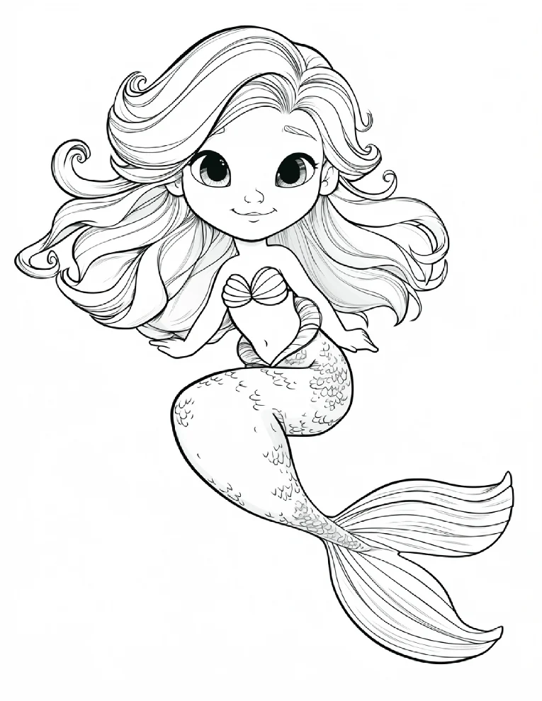 Desenhos de Sereia para colorir 38