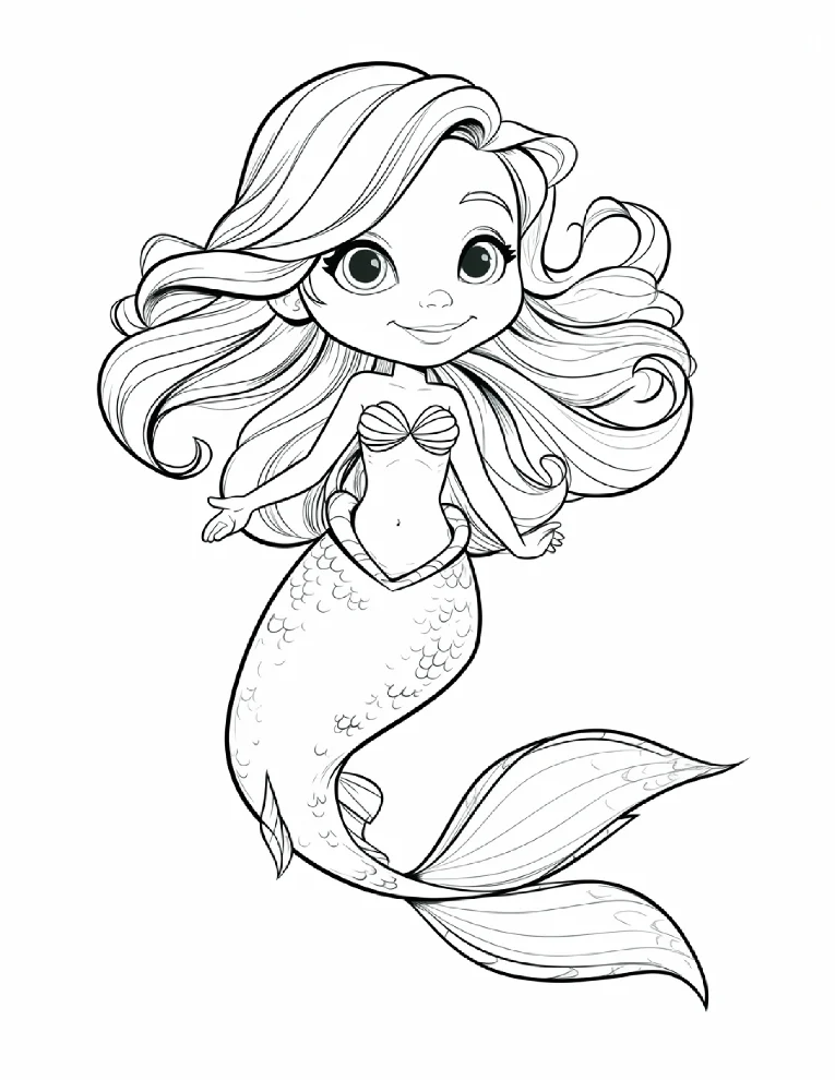 Desenhos de Sereia para colorir 6