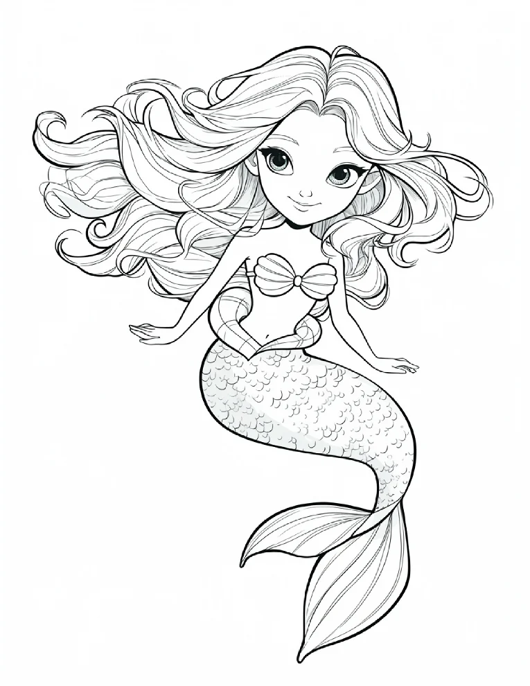 Desenhos de Sereia para colorir 9