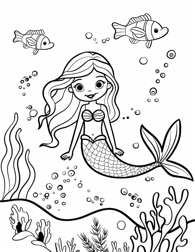 Desenhos de Sereias para colorir 11