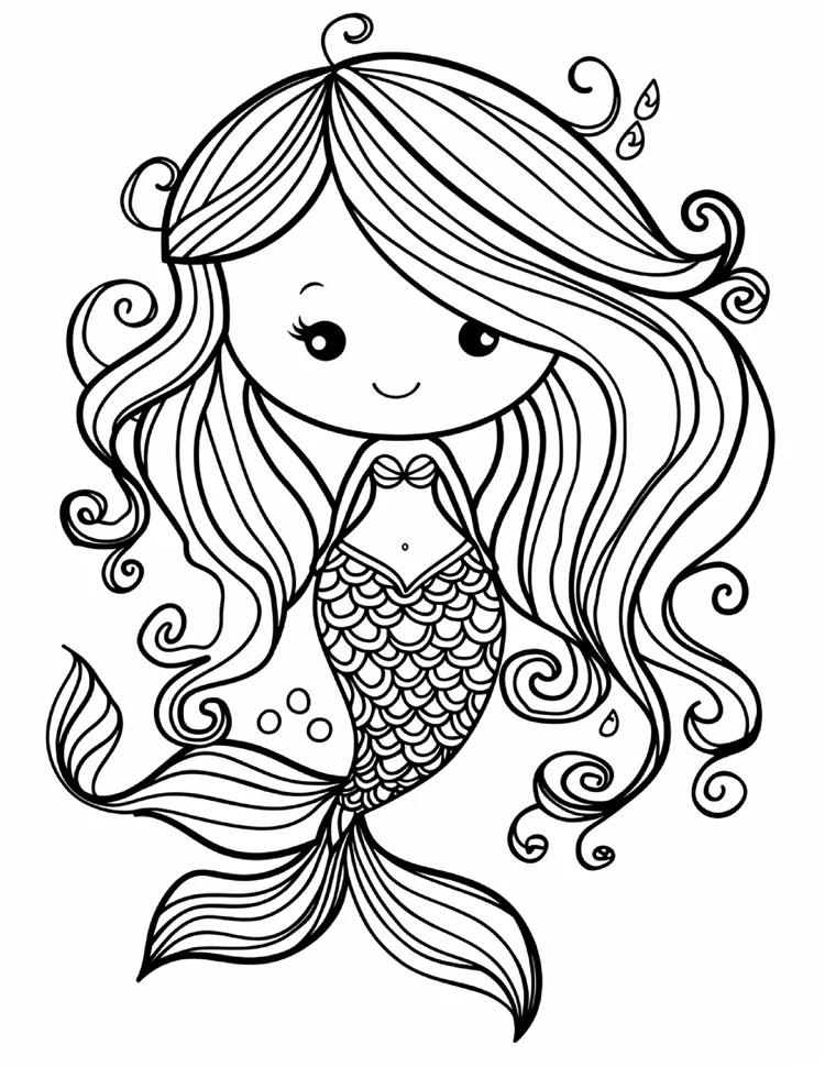 Desenhos de Sereias para colorir 24