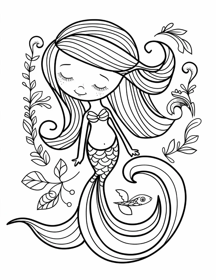 Desenhos de Sereias para colorir 3