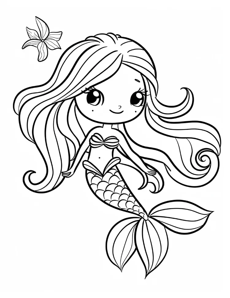 Desenhos de Sereias para colorir 8