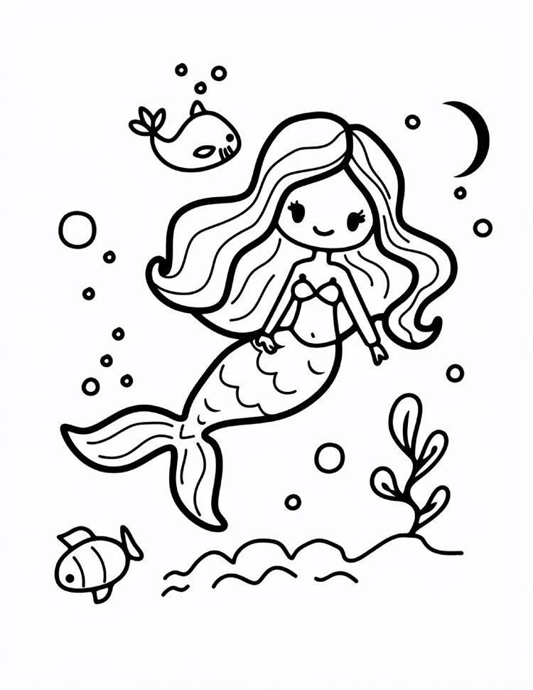 Desenhos de Sereias para colorir 9