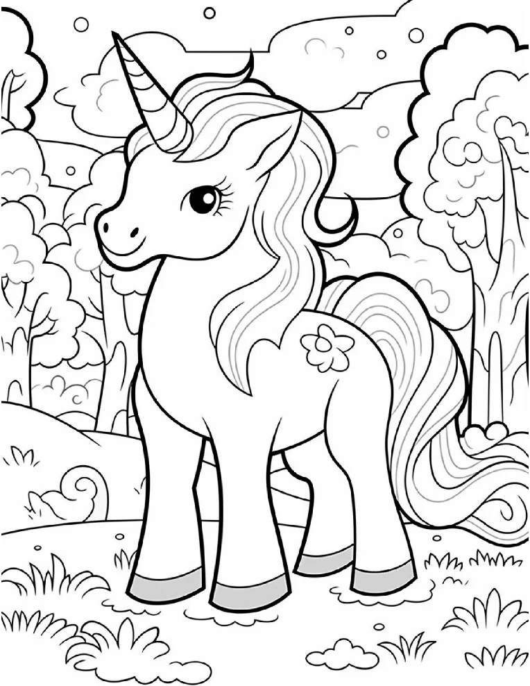 Desenhos de Unicórnios para colorir 100
