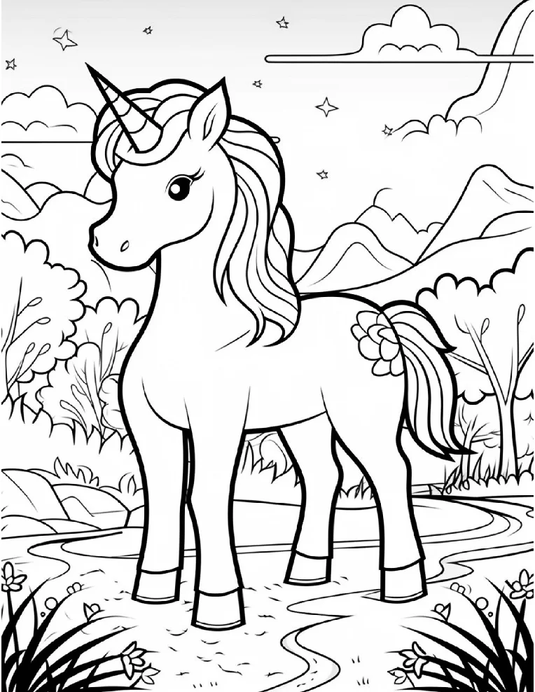 Desenhos de Unicórnios para colorir 101