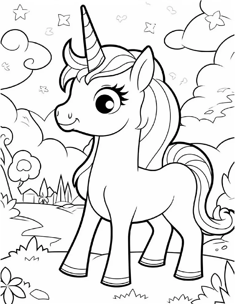 Desenhos de Unicórnios para colorir 104