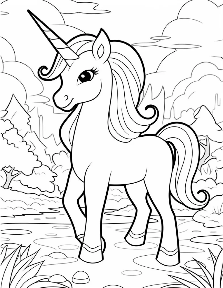 Desenhos de Unicórnios para colorir 105