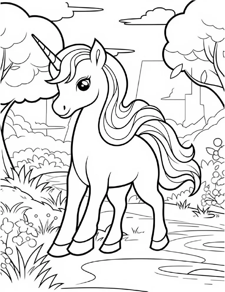 Desenhos de Unicórnios para colorir 106