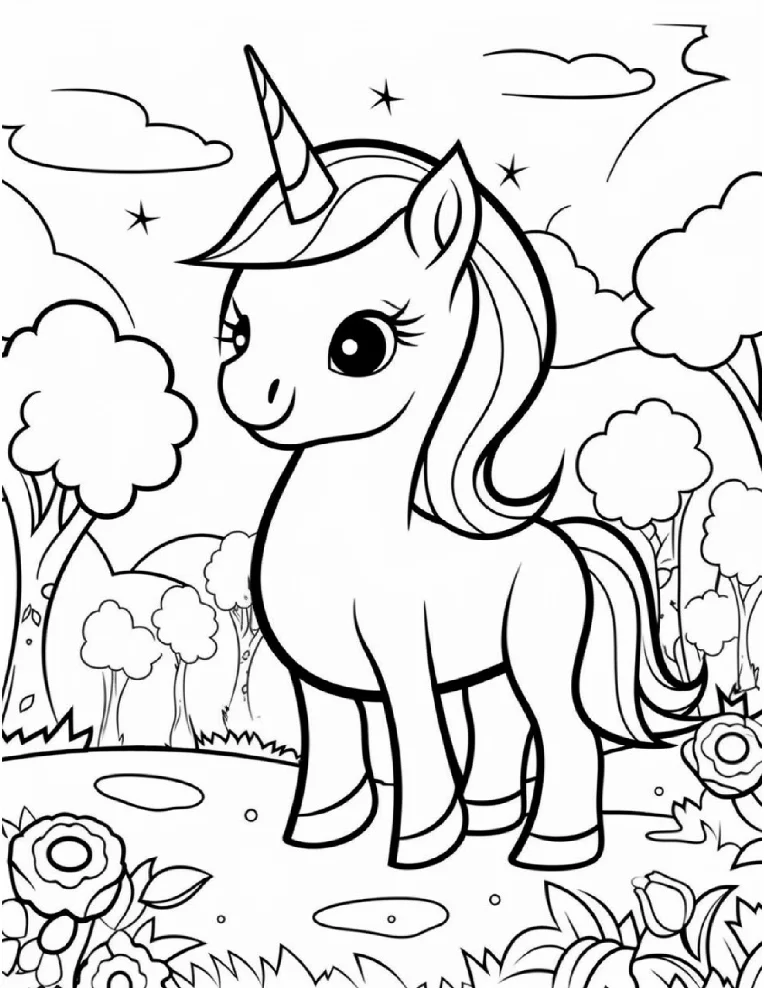 Desenhos de Unicórnios para colorir 108