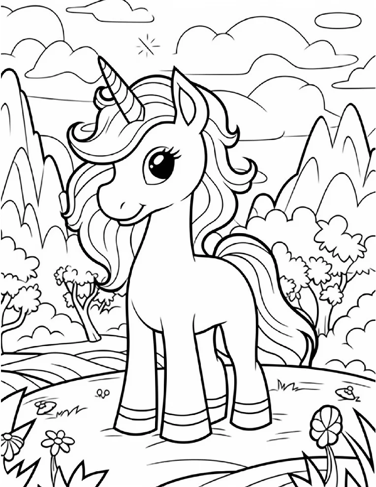 Desenhos de Unicórnios para colorir 109
