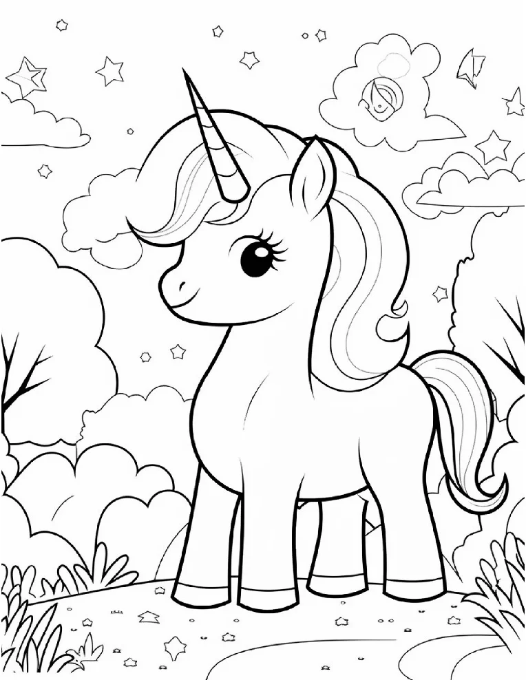 Desenhos de Unicórnios para colorir 111
