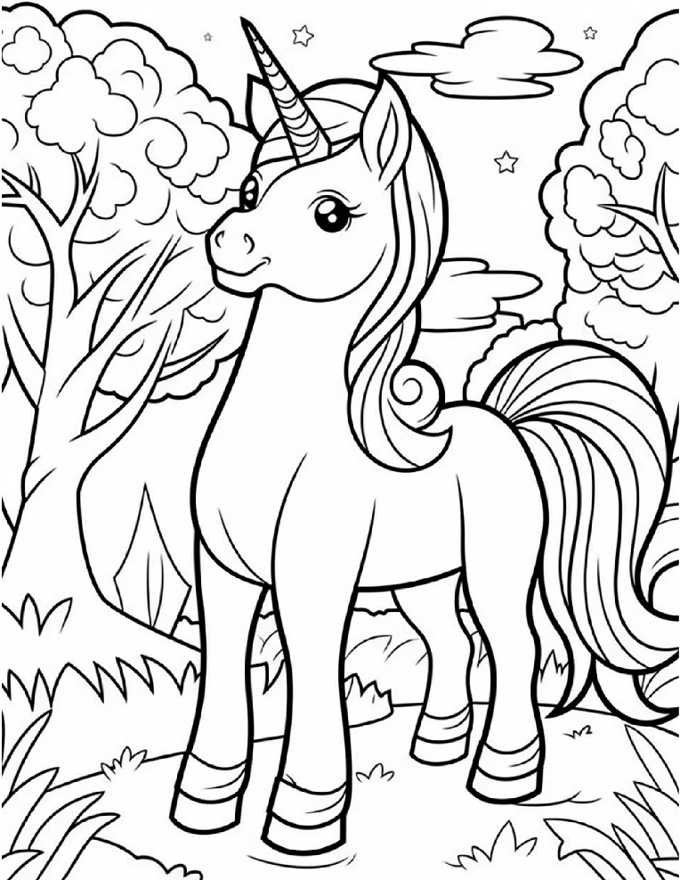Desenhos de Unicórnios para colorir 114